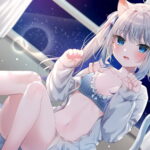 オリジナルの猫耳美少女のちょっとブラジャーが見えてセクシーな二次画像