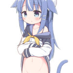 可愛い猫耳美少女が下着を下ろしてかわいいスジマンを見せてくれてる二次画像