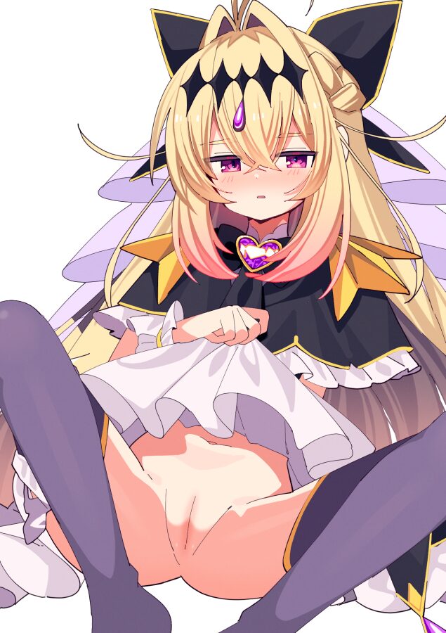 たんプリのキュアアルカナ・シャドウちゃんのノーパンたくし上げマン見せ二次エロ画像