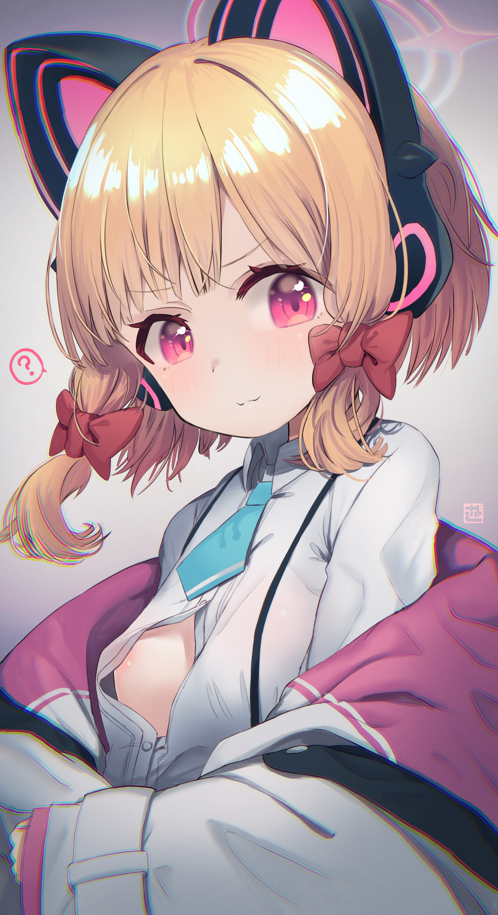 可愛い金髪オッドアイ猫耳美少女の拘束されてあられもない丸見え二次画像
