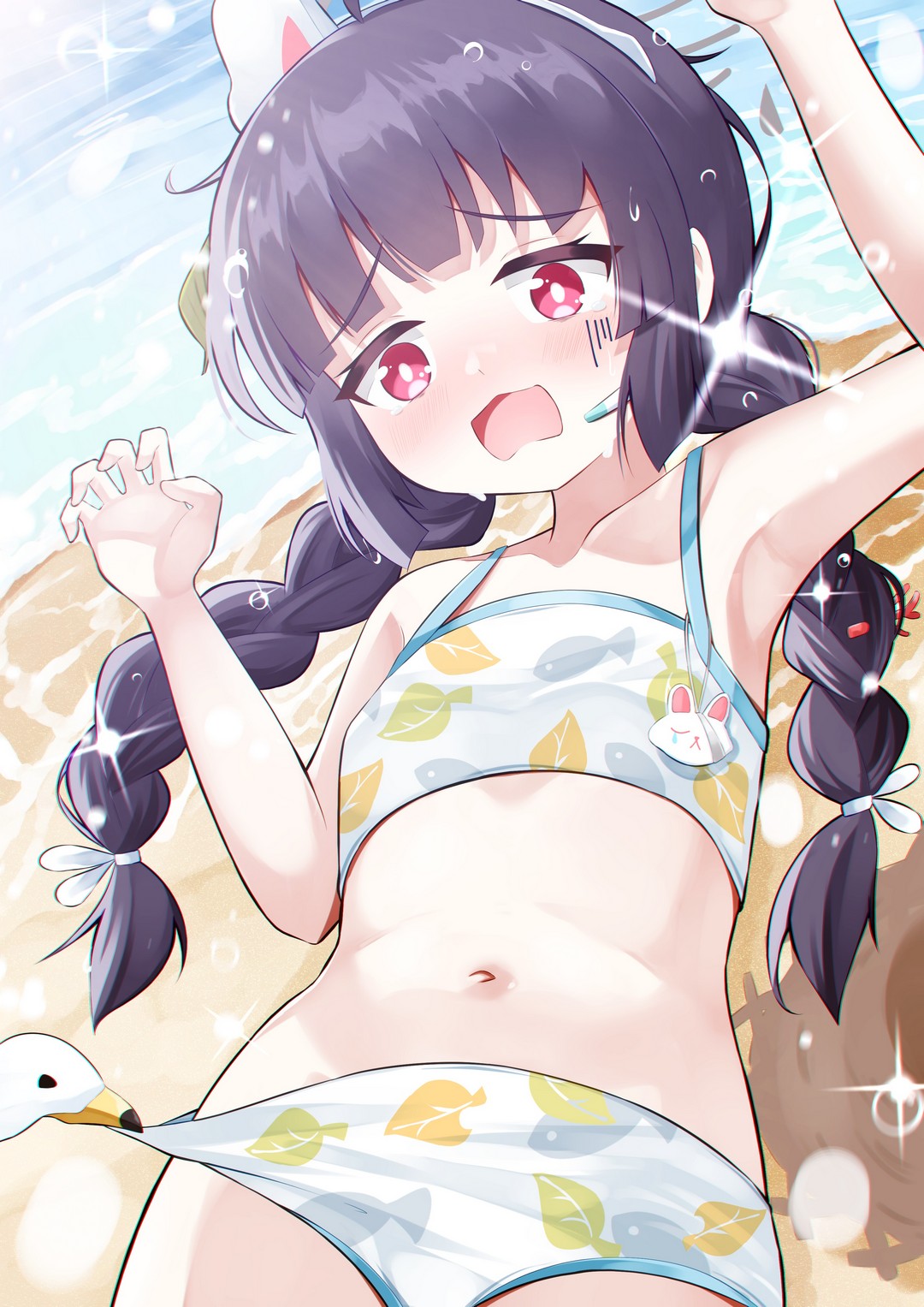 アズールレーンの睦月ちゃんと如月ちゃんのリラックス部屋着な下着二次画像