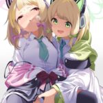 ブルーアーカイブのミドリがモモと百合エッチしてる二次エロ画像