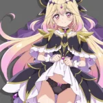 名探偵プリキュア！のキュアアルカナ・シャドウちゃんのたくしあげ黒パンツ見せ二次画像