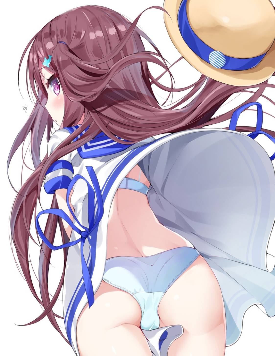 ポニーテール美少女がパンイチ姿で挑発してくるだけの二次画像